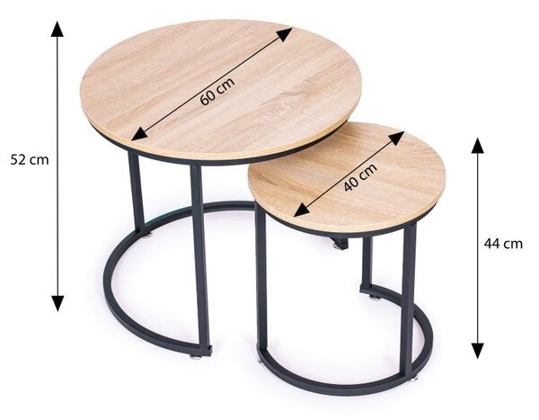 Set de 2 măsuțe de cafea LOFT