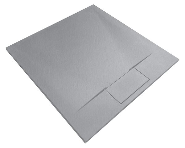 Rea Bazalt, cadita de dus 90x90x2,5 cm + sifon jos, gri, REA-K4105