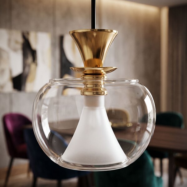 Lampa DE TAVAN SUSPENDABILA din sticla Sfera Auriu APP902-1CP