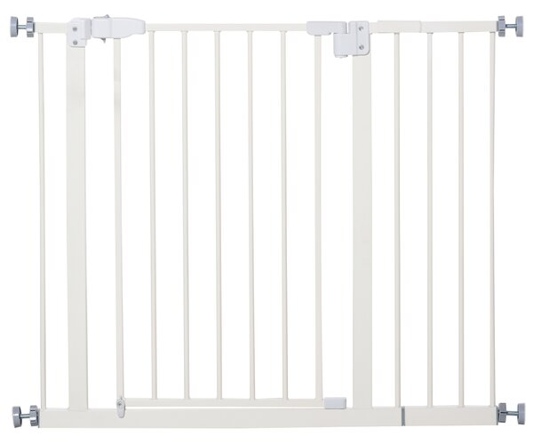 PawHut Poartă Extensibilă pentru Câini cu Montare prin Presiune, Barieră Închidere Automată și Extensie, 86x76.2 cm, Alb | Aosom Romania