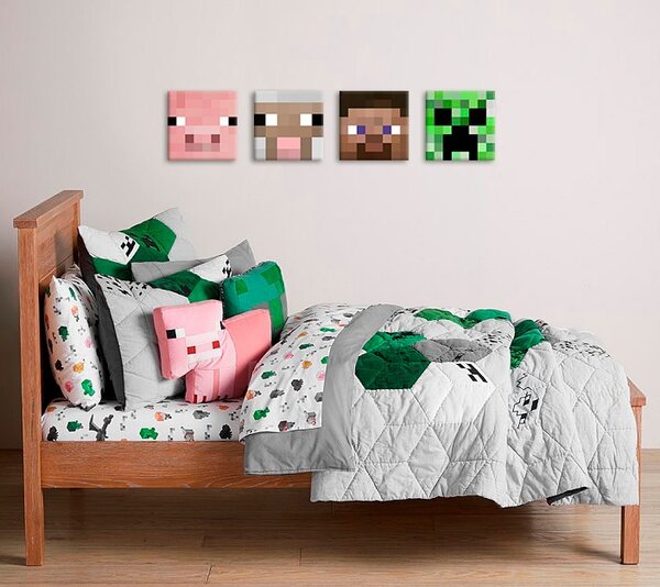 Minecraft tablouri - Cele mai bune personaje pe pânză - Steve, Creeper, Sheep, Pig