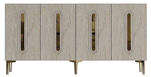Dulap Randy 150 (alb + travertin + auriu). Promo -22%. 1153643
