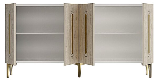 Dulap Randy 150 (alb + travertin + auriu). Promo -22%. 1153643
