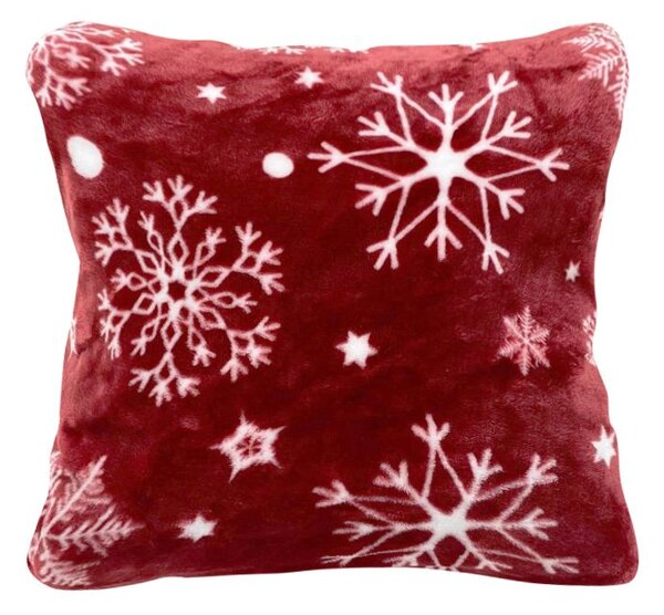 Fata de perna din microplus SNOWFALL 45x45 cm, rosu