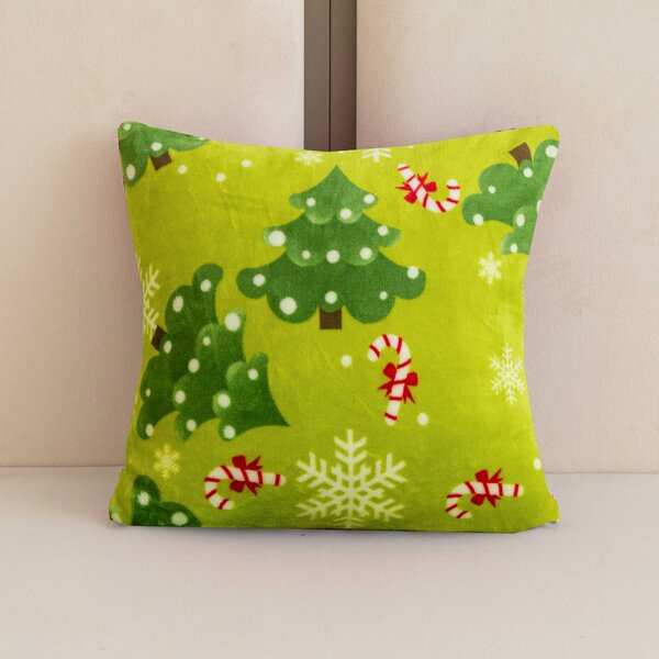 Fata de perna din microplus CHRISTMAS TREE 45x45 cm, verde