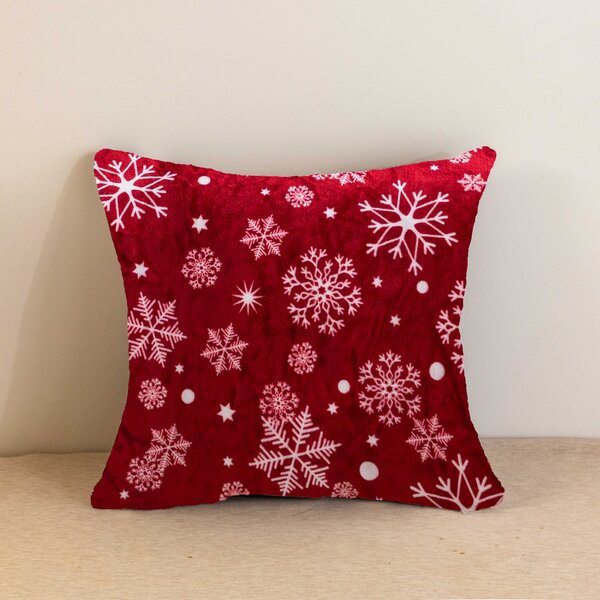 Fata de perna din microplus SNOWFALL 45x45 cm, rosu