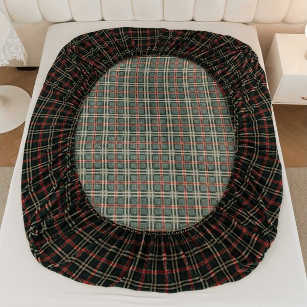 Cearsaf Cocolino microplus cu elastic GLENMOORE 200x200 cm verde