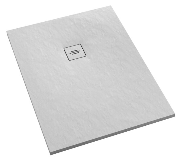 Schedline Protos White Stone cădiță de duș dreptunghiulară + capac mascare 80x90 cm alb 3SP.P1P-8090/B/ST-M1/B/ST