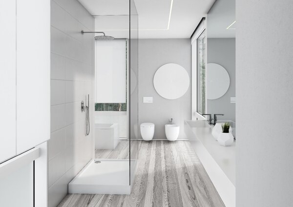 Schedline Cameron Smooth White cădiță de duș semirotundă 90x90 cm alb 3ST.C1O-9090