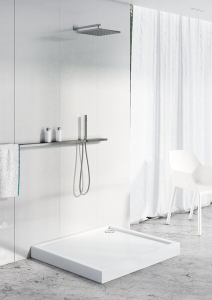 Schedline Cameron Smooth White cădiță de duș pătrată 80x80 cm alb 3ST.C1K-8080