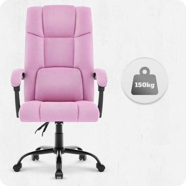 Scaun de birou ergonomic CABRO C505 până la 150 kg roz