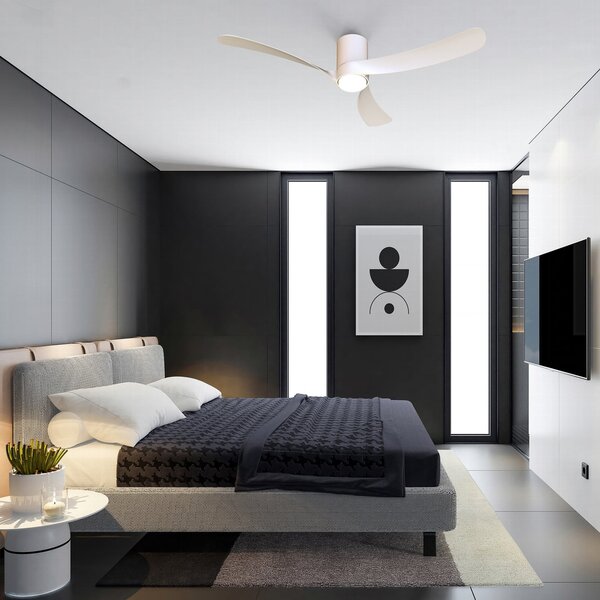 Ventilator de tavan cu LED-uri Nemo II L alb DC silențios CCT - Mantra Mantra Iluminación, Nemo II L, reglabil, Alb, Camera de zi, Metal, Modern