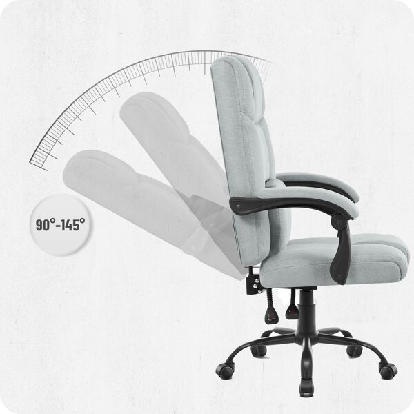 Scaun de birou ergonomic CABRO C505 până la 150 kg gri