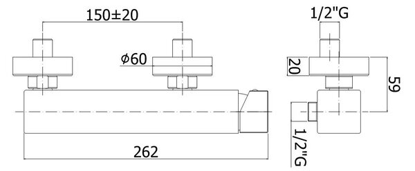 Kronenbach Quara 3.0 baterie de duș perete crom KB100360C10