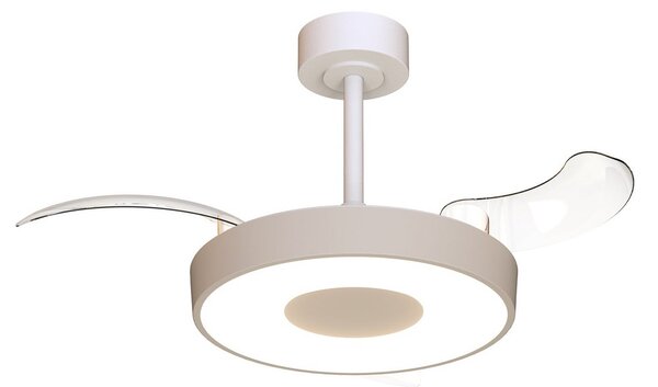 Ventilator de tavan cu LED-uri inteligent Coin Mini bej/alb DC - Mantra Mantra Iluminación, Coin Mini, reglabil, Bej, Camera de zi, Metal, Modern