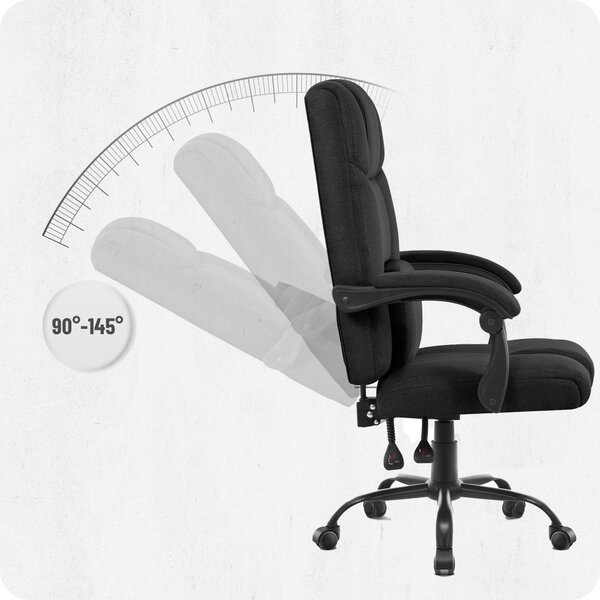 Scaun de birou ergonomic CABRO C505 până la 150 kg negru