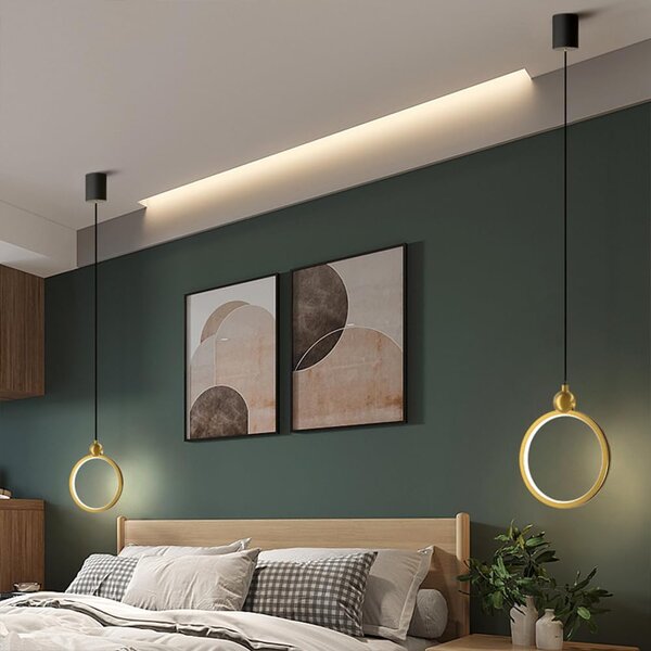 Lampă decorativă LED suspendată Karelia – Aurie