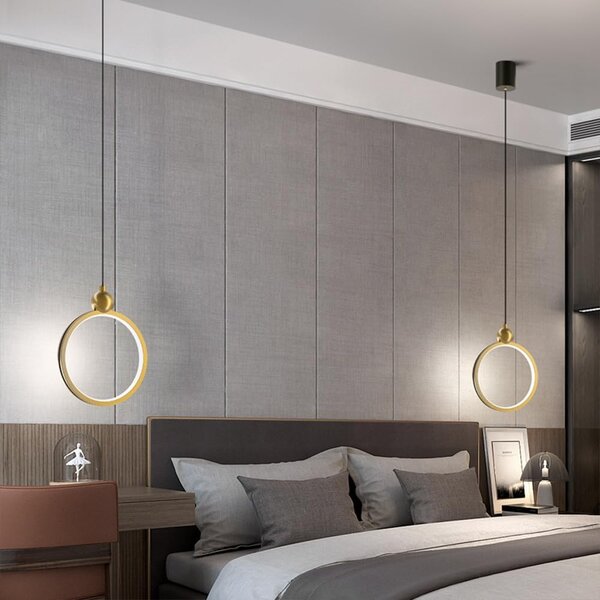 Lampă decorativă LED suspendată Karelia – Aurie
