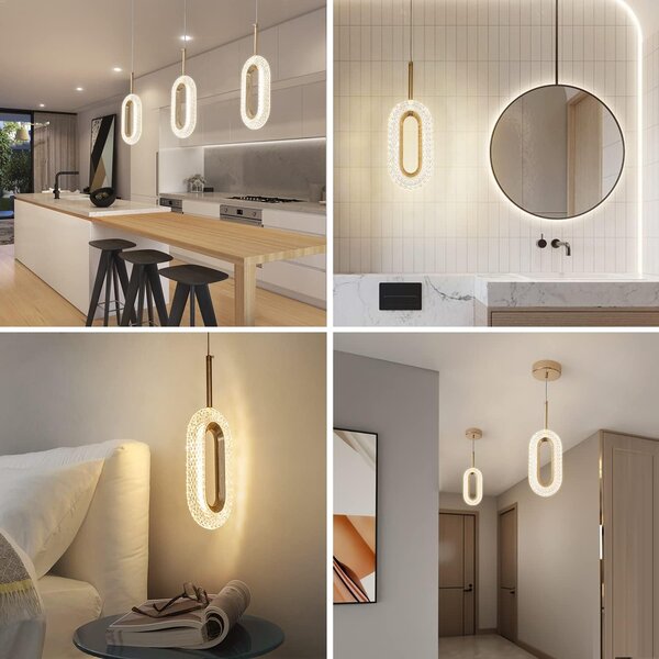 Lampă decorativă LED suspendată Dorelia – Aurie