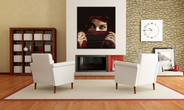 Tablou pictat manual POP Art Aicha 1 - piese