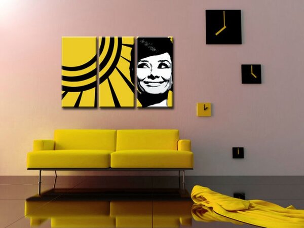 Tablou pictat manual POP Art Audrey HEPBHURN 3 - piese