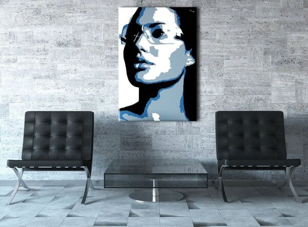 Tablou pictat manual POP Art ÎNGERIna Jolie 1 - piese
