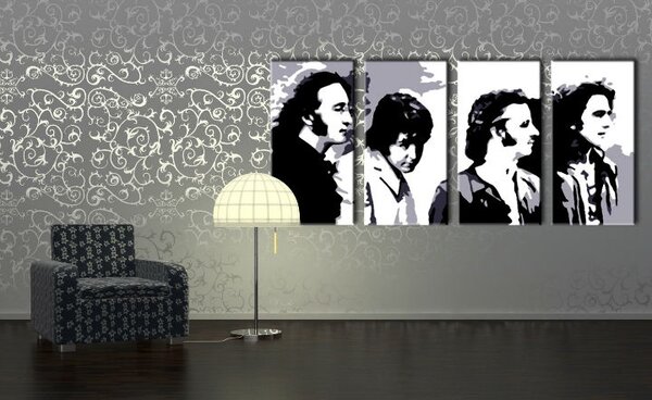 Tablou pictat manual POP Art Beatles 4 - piese