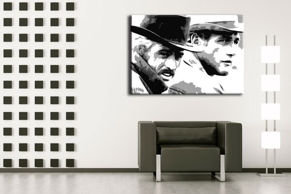 Tablou pictat manual POP Art Butch Cassidy 1 - piese