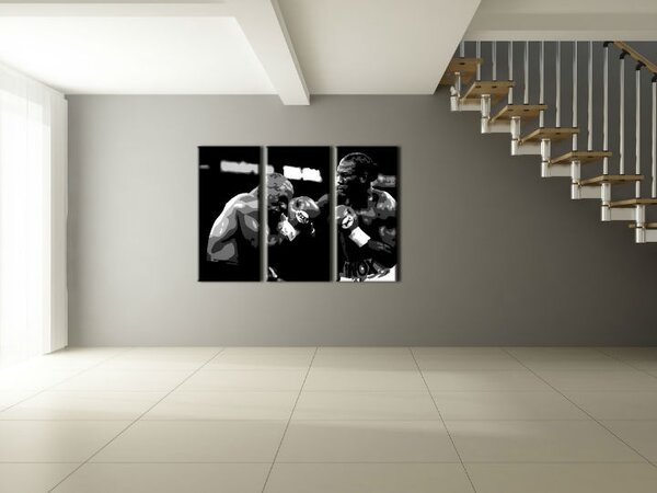 Tablou pictat manual POP Art Tyson vs. Lewis 3 - piese