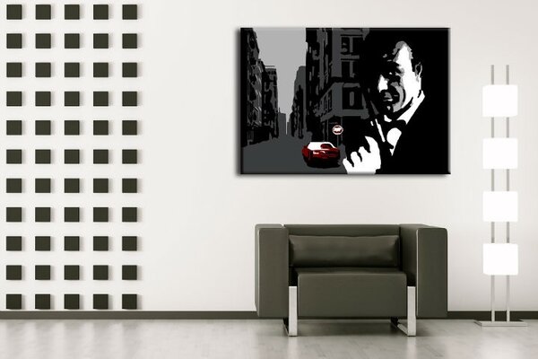 Tablou pictat manual POP Art James Bond 1 - piese