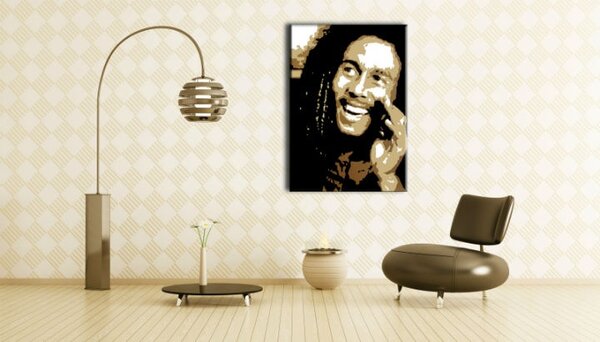 Tablou pictat manual POP Art Bob Marley 1 - piese