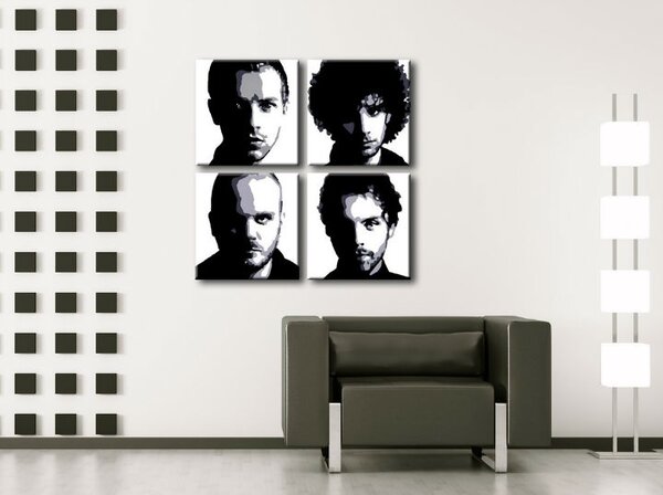 Tablou pictat manual POP Art Coldplay 4 - piese