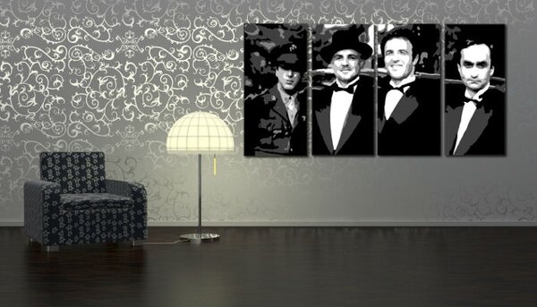 Tablou pictat manual POP Art Corleone Family 4 - piese