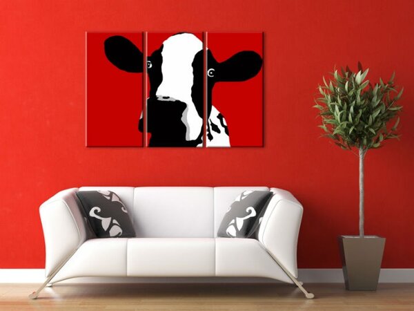 Tablou pictat manual POP Art Cow 3 - piese