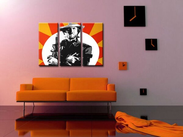Tablou pictat manual POP Art Clint Eastwood 3 - piese