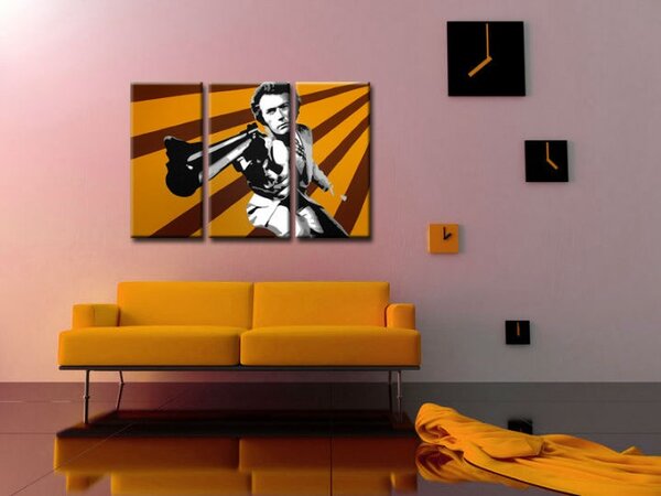 Tablou pictat manual POP Art Clint Eastwood 3 - piese