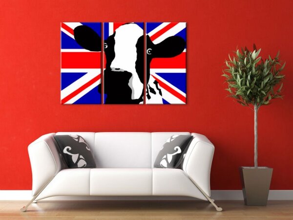 Tablou pictat manual POP Art Cow 3 - piese