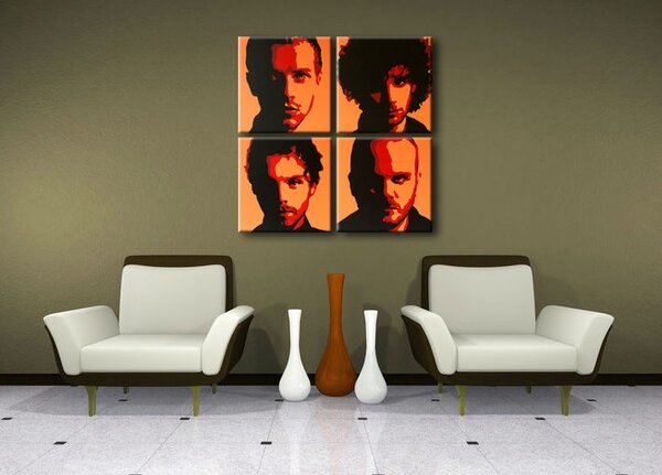 Tablou pictat manual POP Art Coldplay 4 - piese