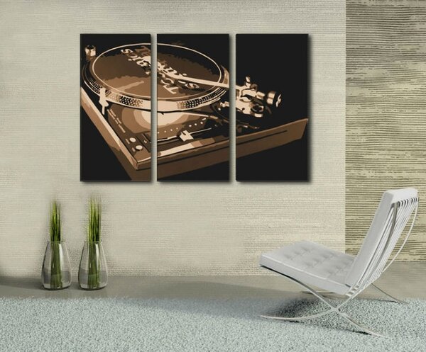 Tablou pictat manual POP Art DJ 3 - piese