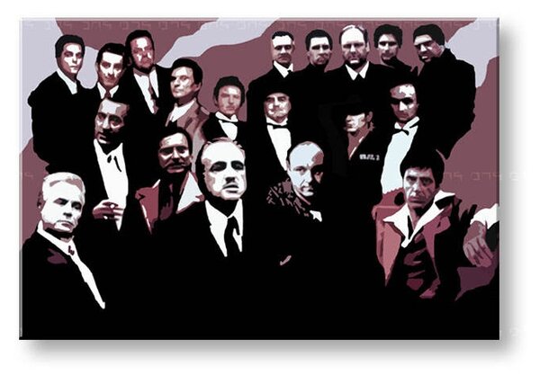 Tablou pictat manual POP Art The MAFIA Family 2 - piese