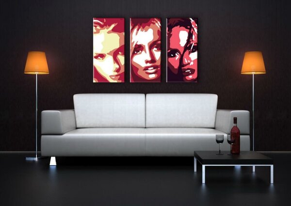 Tablou pictat manual POP Art Faces 3 - piese