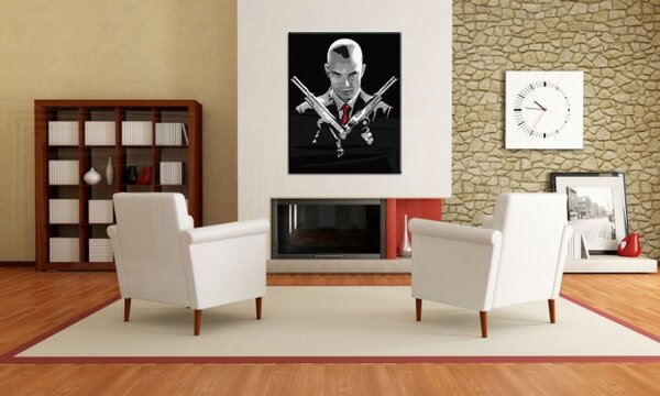 Tablou pictat manual POP Art HITMAN