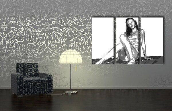 Tablou pictat manual POP Art Kate Moss 3 - piese