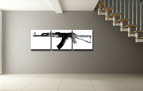 Tablou pictat manual POP Art Kalashnikov 3 - piese