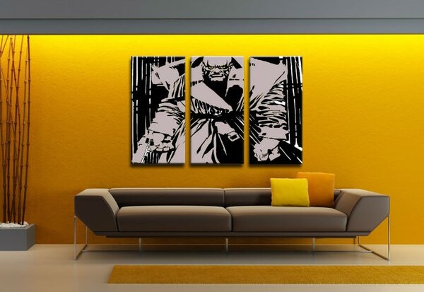 Tablou pictat manual POP Art Killer with yellow eyes 3 - piese