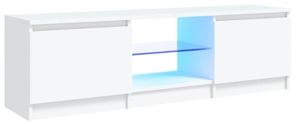 Comodă TV cu lumini LED, alb, 120x30x35,5 cm