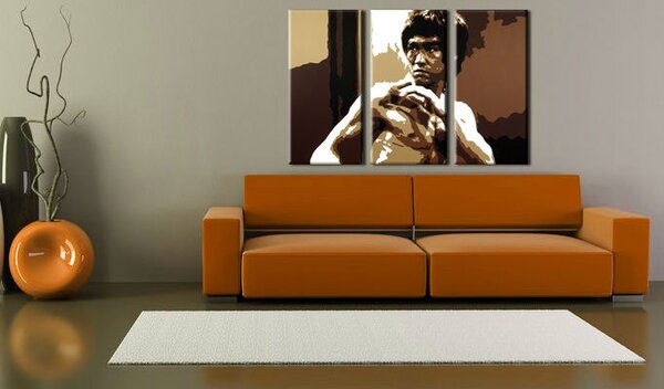 Tablou pictat manual POP Art AL Bruce Lee 3 - piese