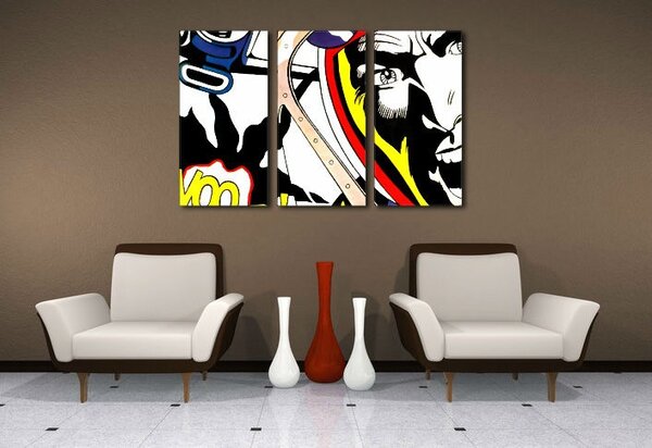 Tablou pictat manual POP Art LICHTENSTEIN 3 - piese