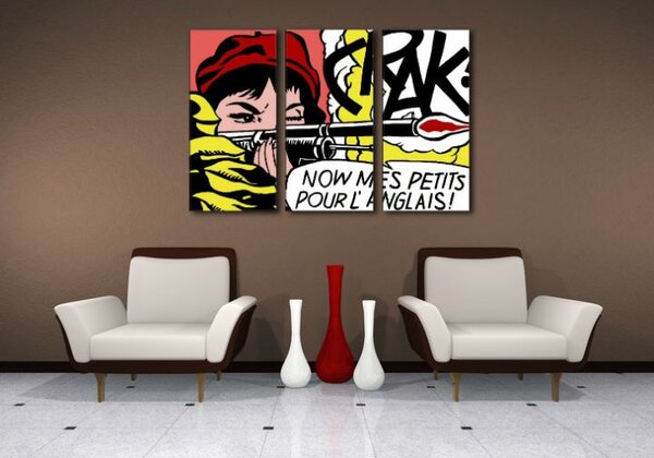 Tablou pictat manual POP Art LICHTENSTEIN 3 - piese