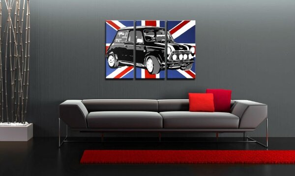 Tablou pictat manual POP Art MINI COOPER 3 - piese
